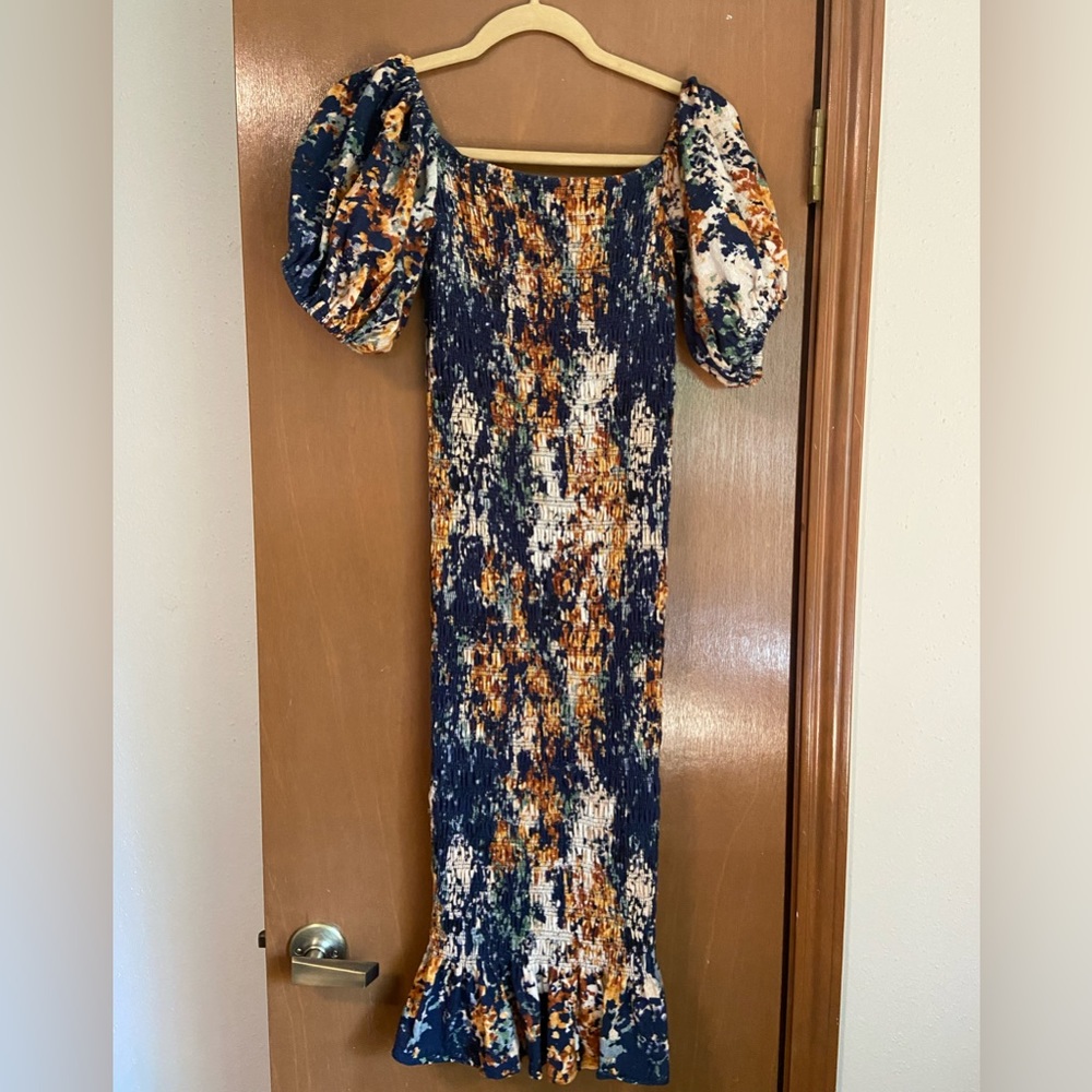 Never Fully Dressed Navy Bloom JoJo Midi Dress